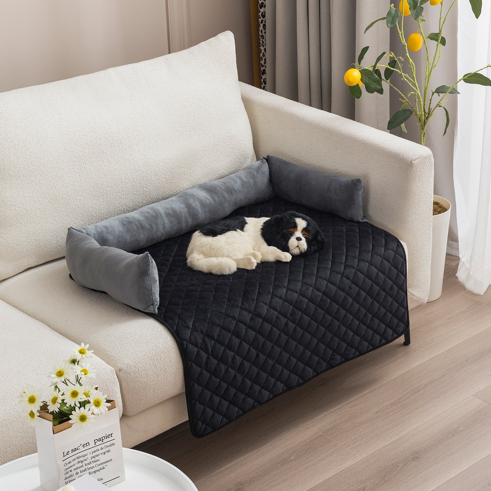 PlushPaws Lounge - Pet Sofa Cushion Bed with Pillow