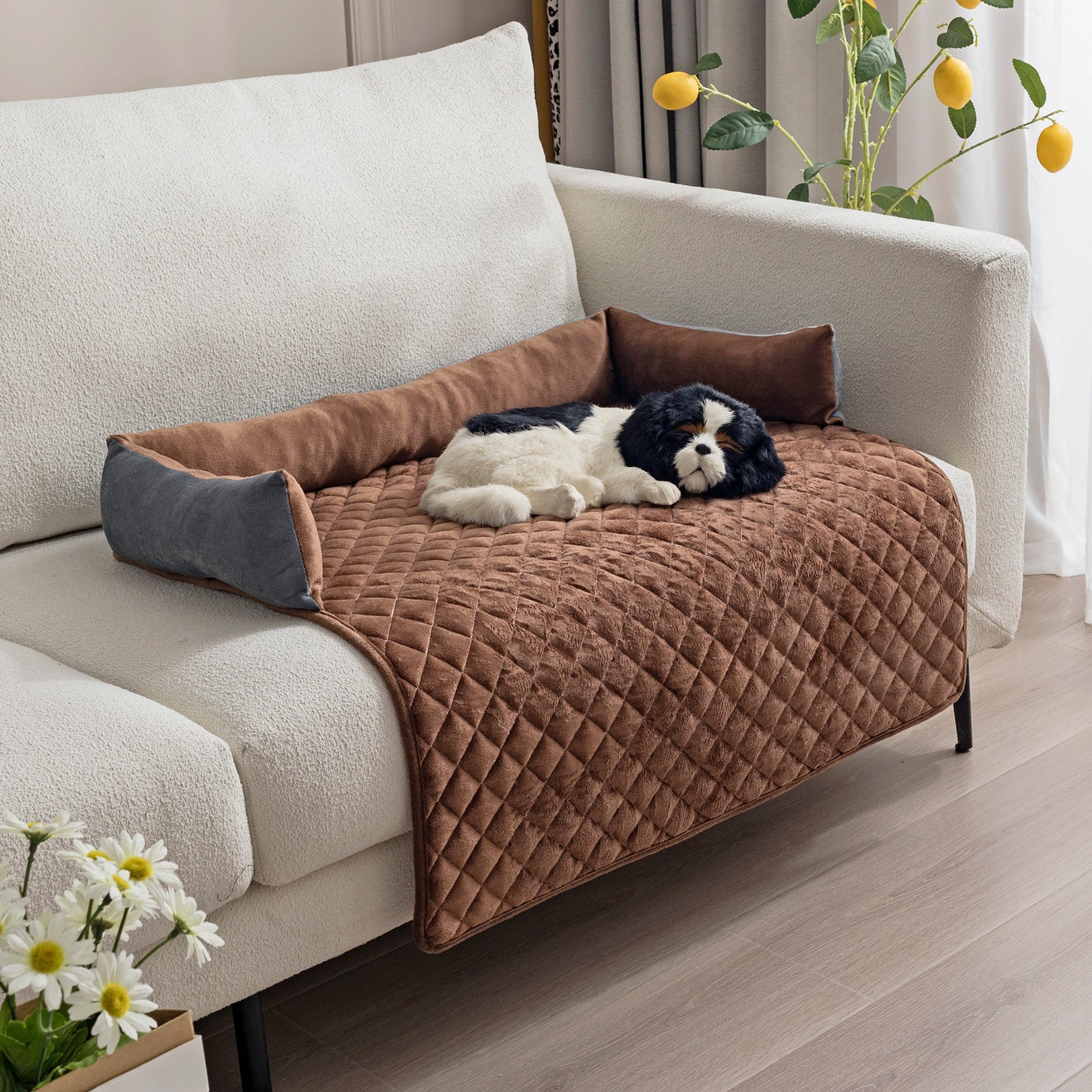 PlushPaws Lounge - Pet Sofa Cushion Bed with Pillow