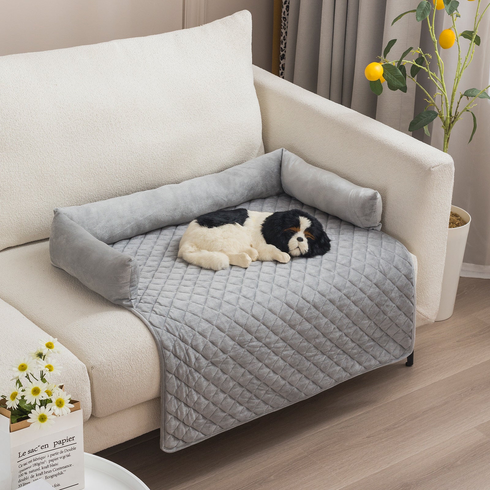 PlushPaws Lounge - Cuscino per divano letto per animali domestici con cuscino