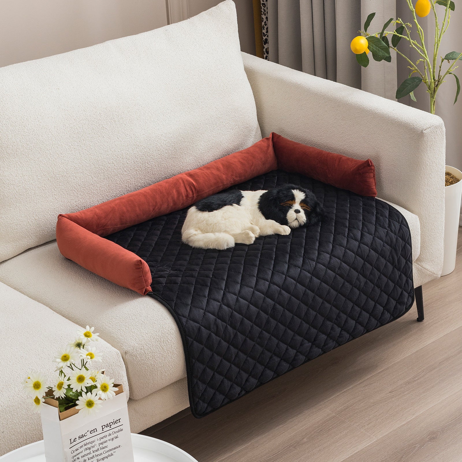 PlushPaws Lounge - Pet Sofa Cushion Bed with Pillow