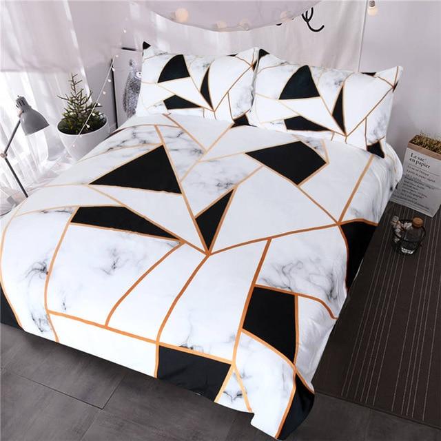 Set di biancheria da letto con stampa geometrica irregolare