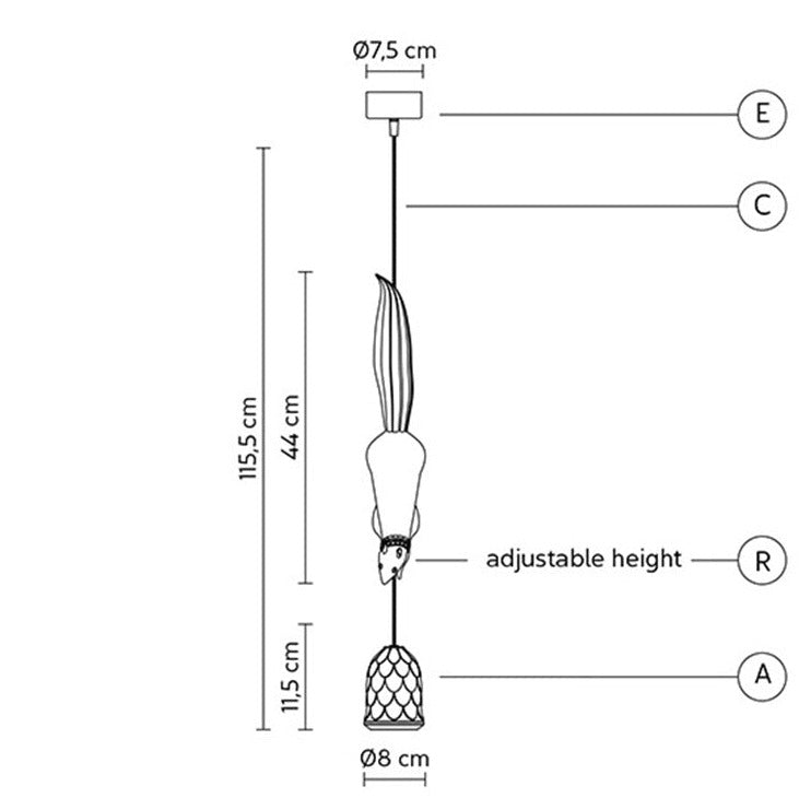 Lampes suspendues écureuil en résine nordique