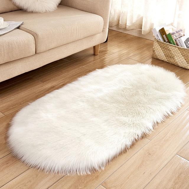 Tapis en fausse peau de mouton deluxe, fin et doux