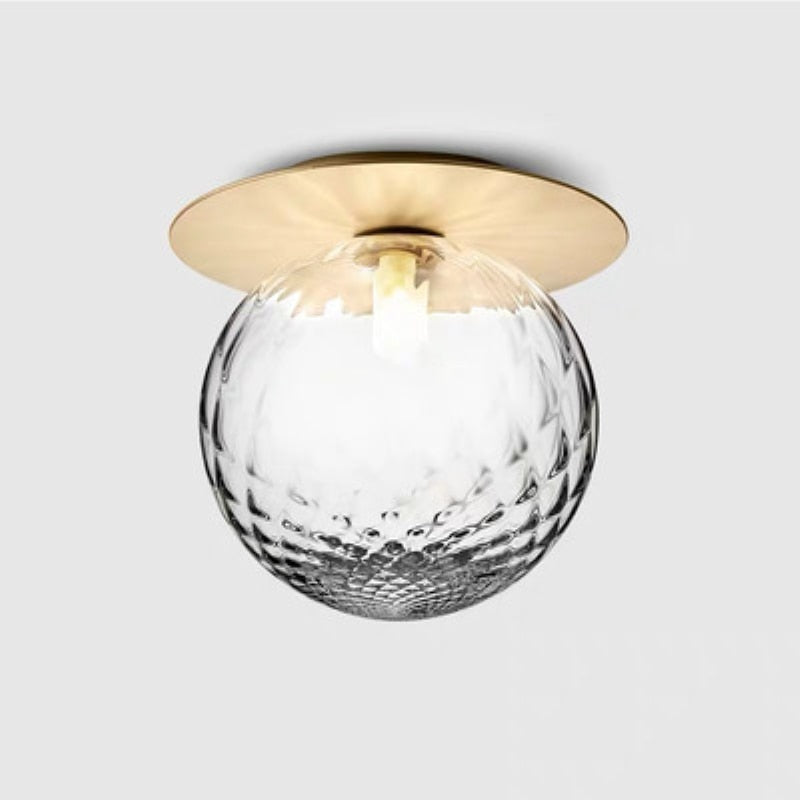 Globe and Metal Plate Ceiling Light