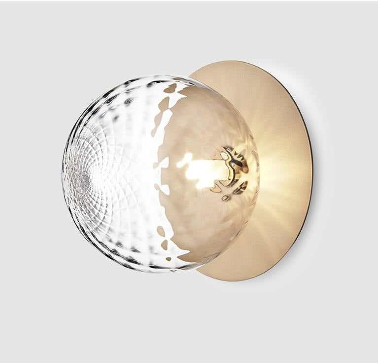 Globe and Metal Plate Ceiling Light