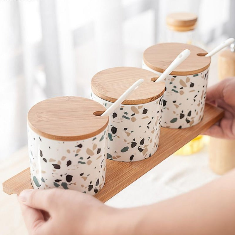 Terrazzo Storage Jars with Lid Collection