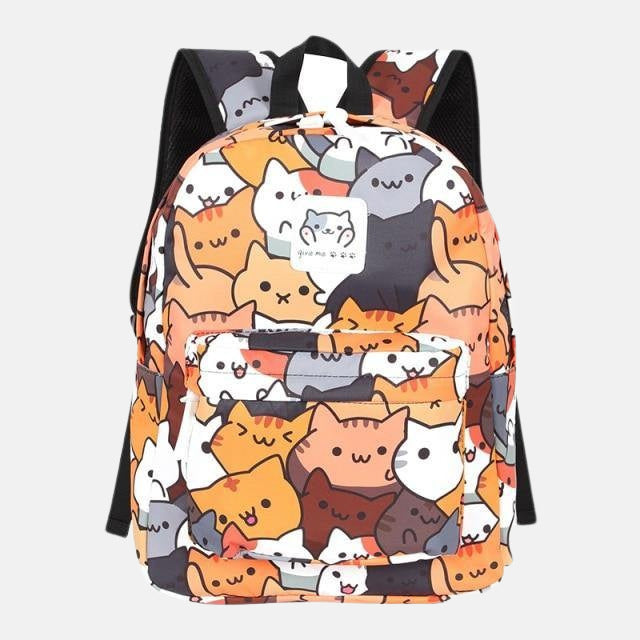 Mochila con dibujo de gato Neko