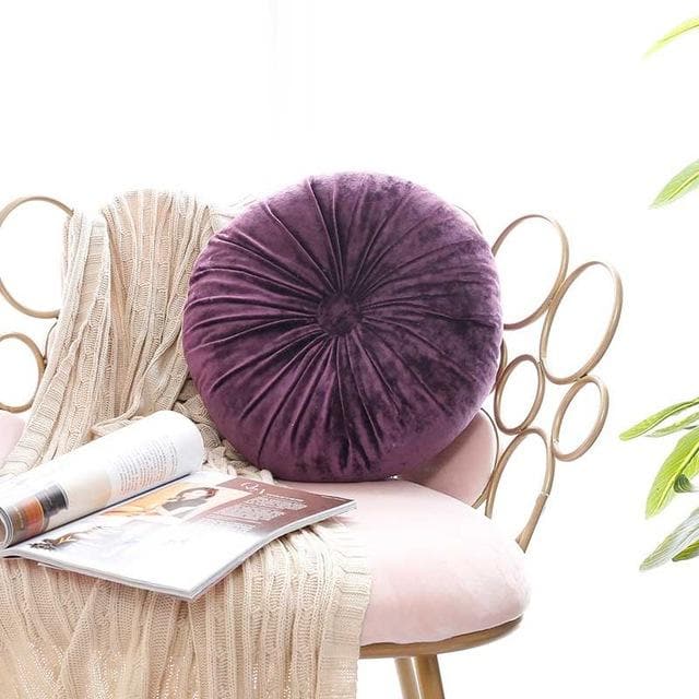 Crushed Velvet Round Pillow