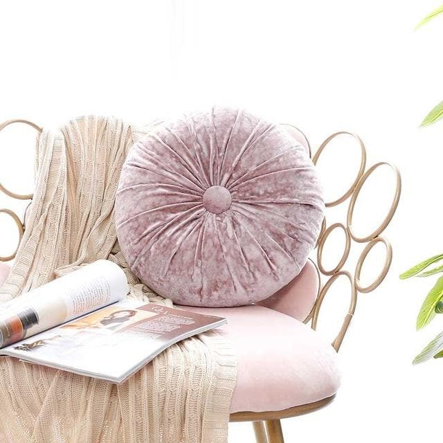 Crushed Velvet Round Pillow