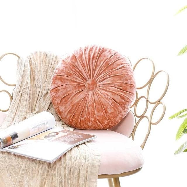 Crushed Velvet Round Pillow