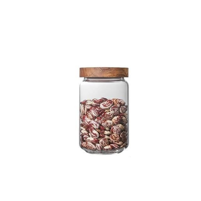 Acacia Food Glass Storage Jars