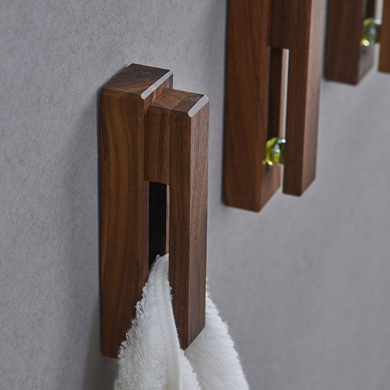 Soportes de toalla de madera nórdicos para el baño