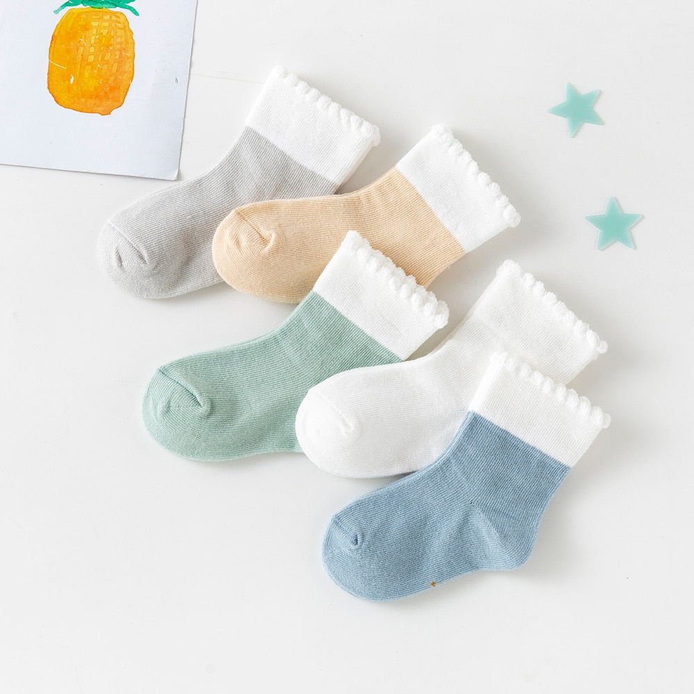 Chaussettes en coton - Variété de couleurs, paquet de 5