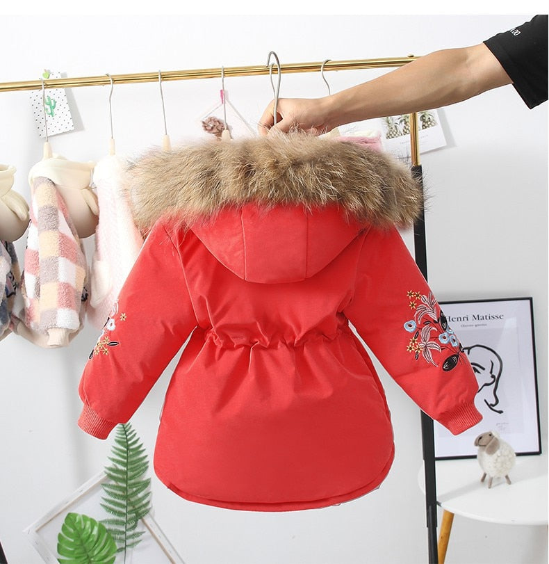 Girls Winter Coat With Fur Hood