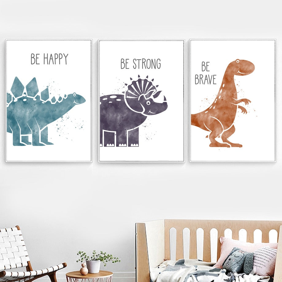 Nursery Wall Art - Dino Friends