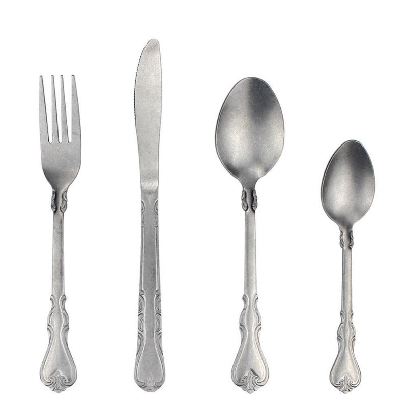 Antique Vintage Matte 4-Piece Cutlery Set