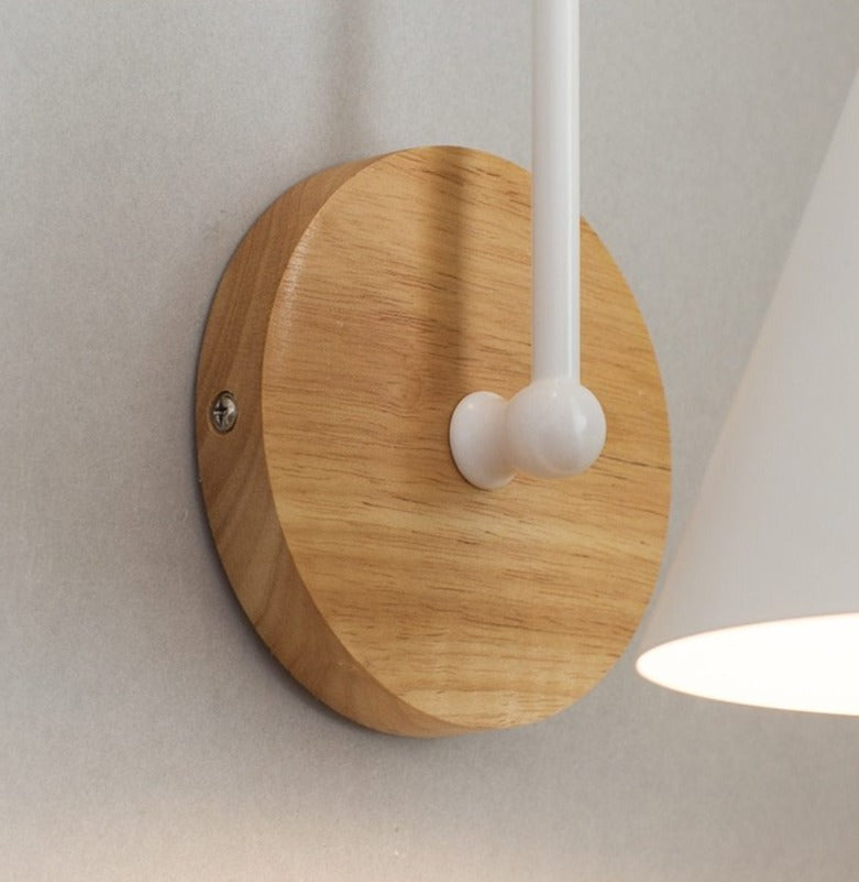 Elegant Curve Wood & Metal Wall Lamp