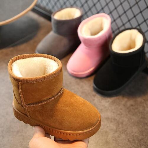 Botas de invierno cálidas con forro de piel sintética para niños