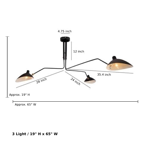 Luz de teto com braço rotativo Serge