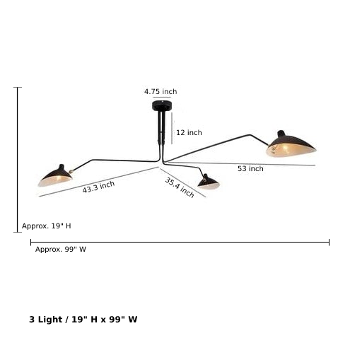 Luz de teto com braço rotativo Serge