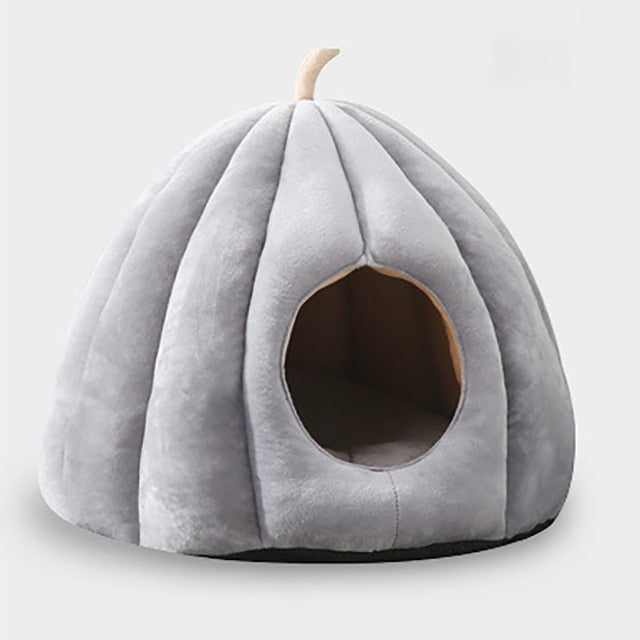 Pumpkin Cat Cave with Removable Cat Bed Cushion