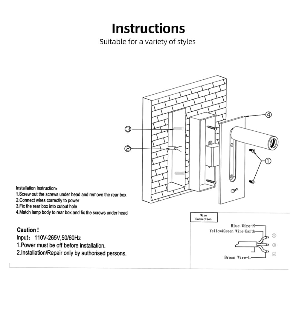 IIS Einbau-Wandleuchten mit Druckschalter