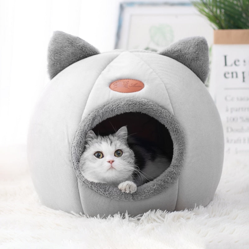 Grotte apaisante pour chat Cute Kitty avec coussin de lit pour chat amovible