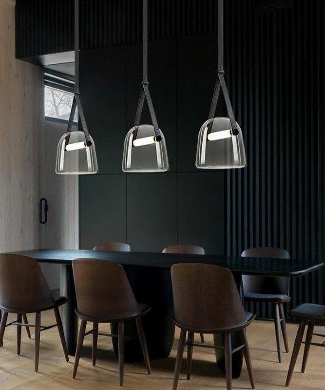 Leather Industrial Cord Pendant Light