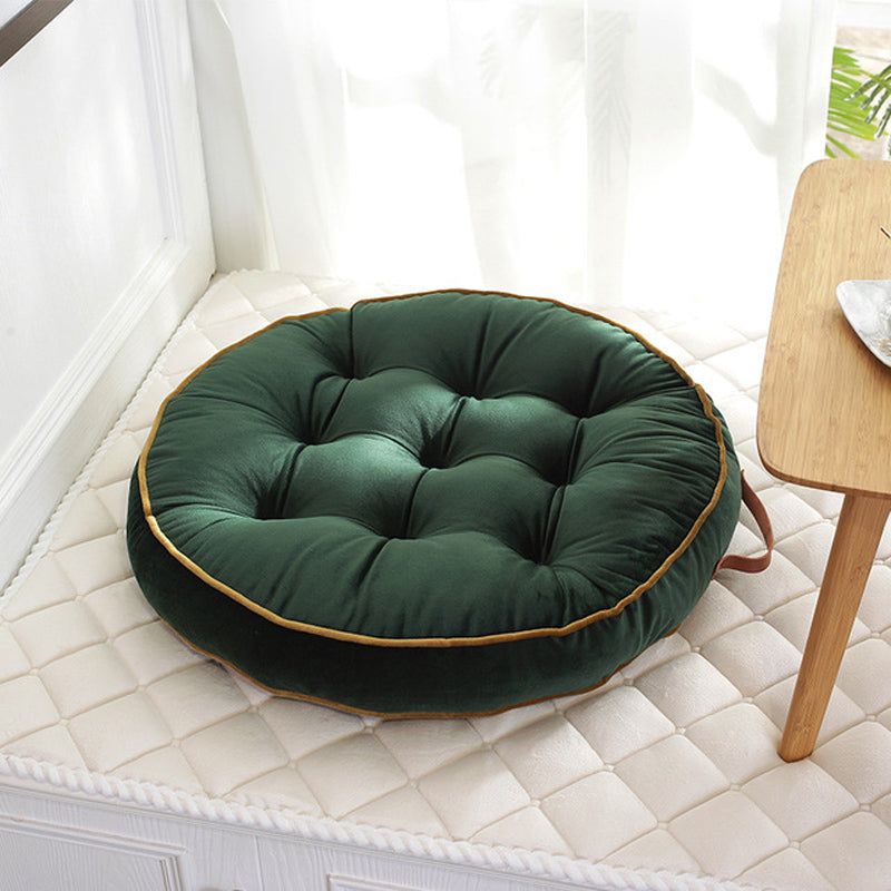 Velvet Round Floor Cushions Seating Pouf