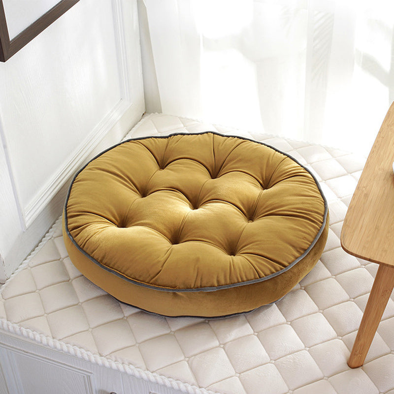 Velvet Round Floor Cushions Seating Pouf