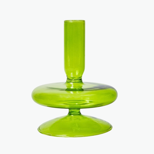 Green Grass Glass Candle Holders