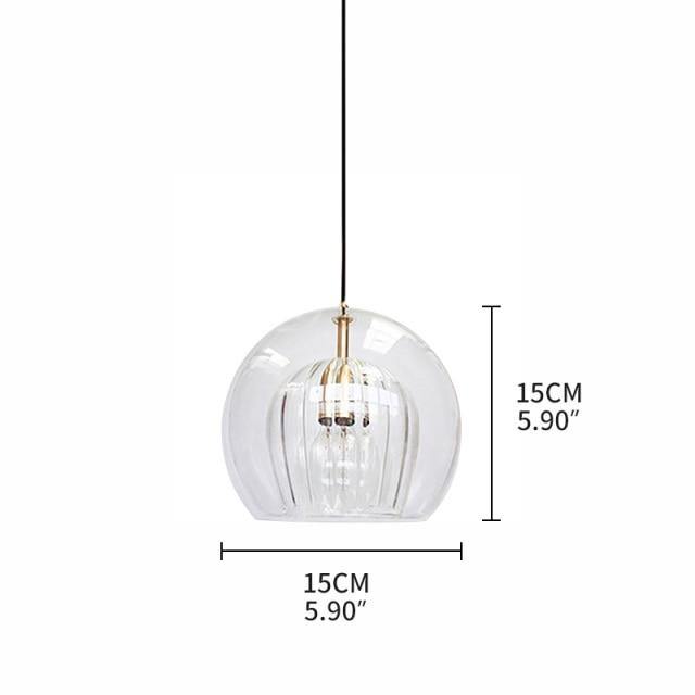 Double Glass LED Pendant Light, Transparent