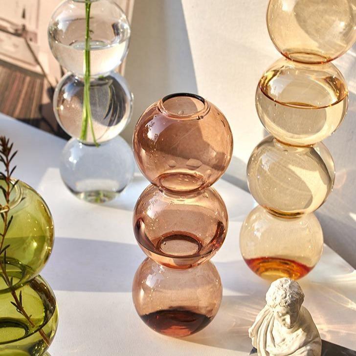 Vase à bulles en verre cristal