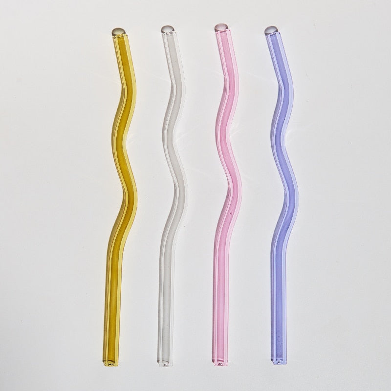 Twist Colorful Glass Straw