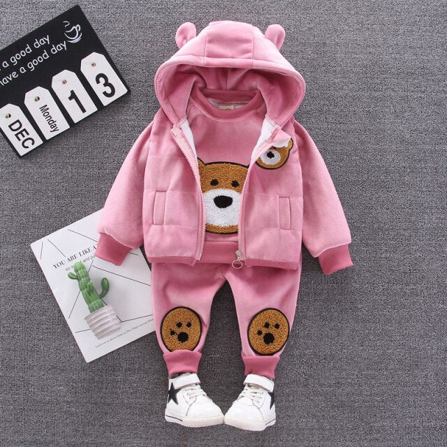 Conjunto de Três Peças de Urso de Peluche