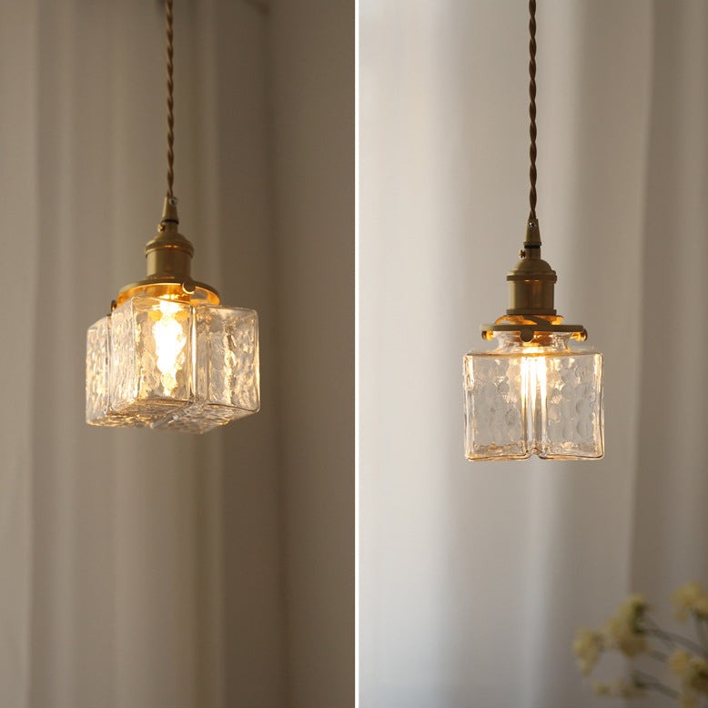 Jewel Glass & Brass Pendant Light