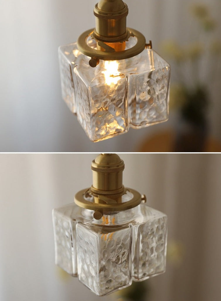 Jewel Glass & Brass Pendant Light