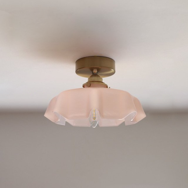 Lampadario e soffitto in vetro retro con fiori drappeggiati