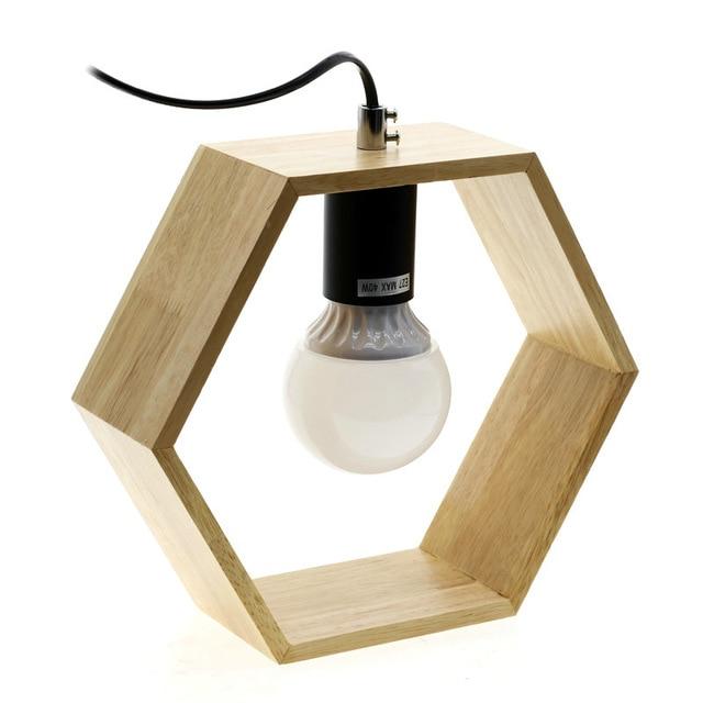 Wooden Desk Square Lamp Light