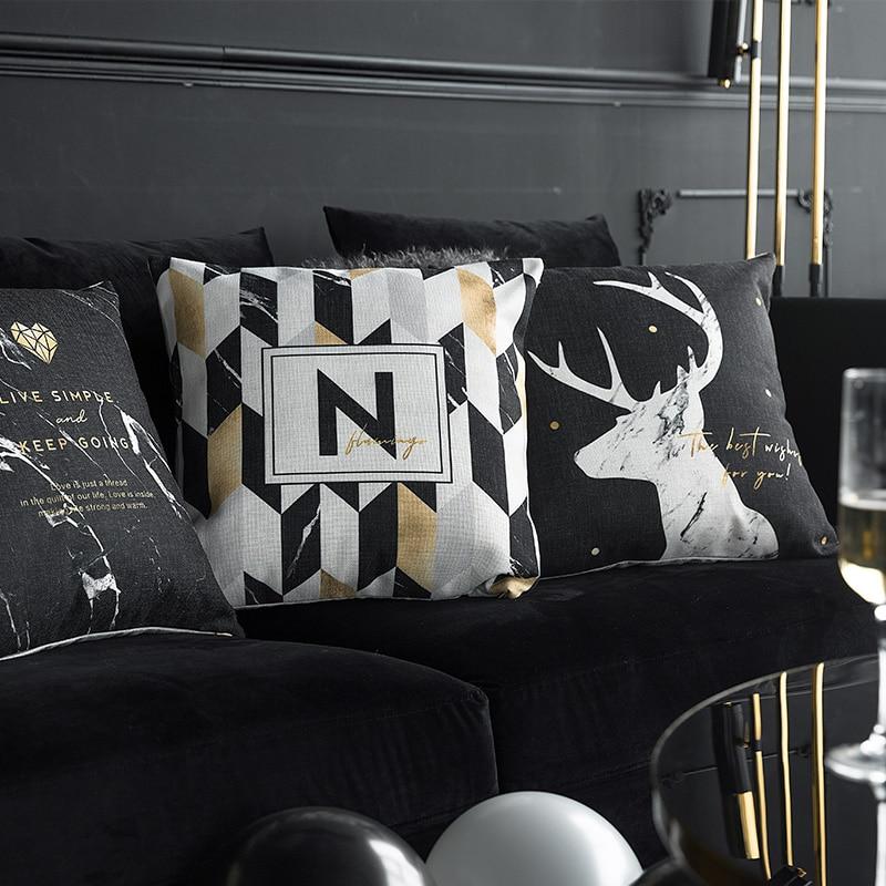 Black Gold Deer Pillowcases