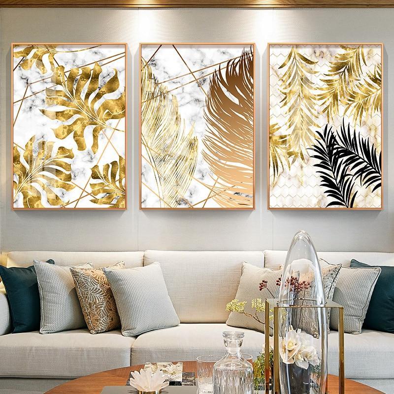 Nordic Golden Leaf | Canvas