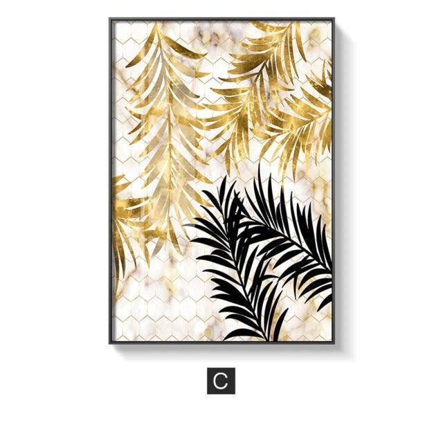 Nordic Golden Leaf | Canvas