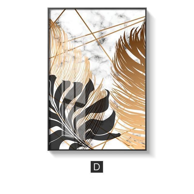 Nordic Golden Leaf | Canvas