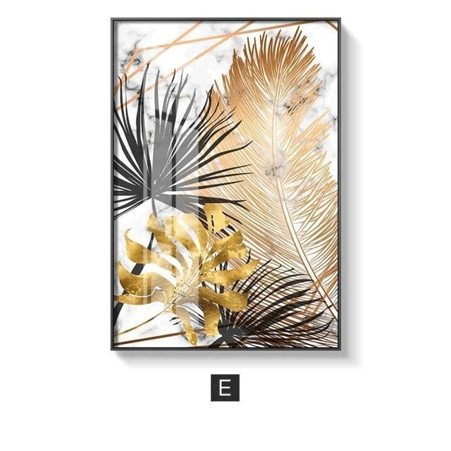 Nordic Golden Leaf | Canvas