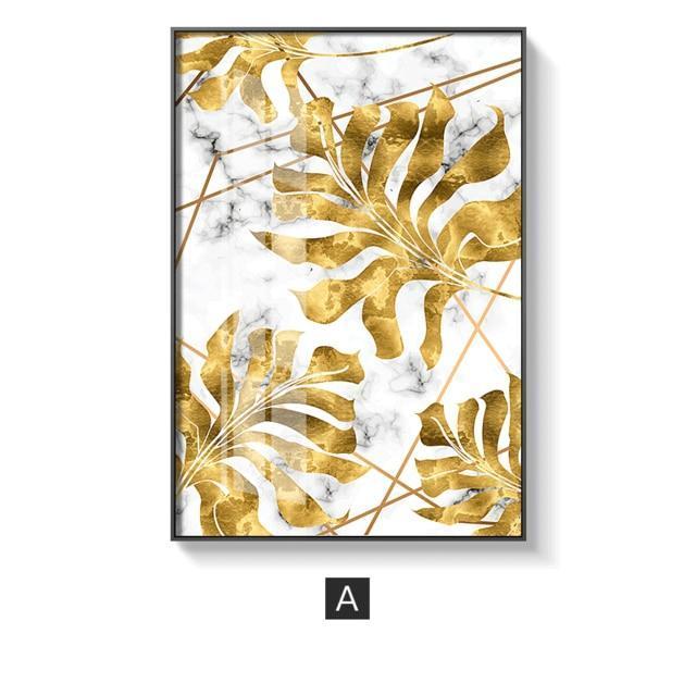 Nordic Golden Leaf | Canvas