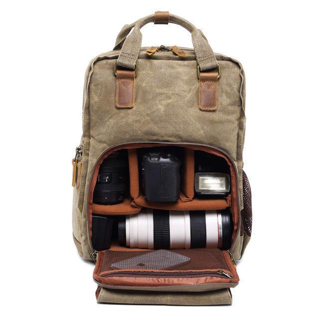 Waterproof Waxed Camera Backpack