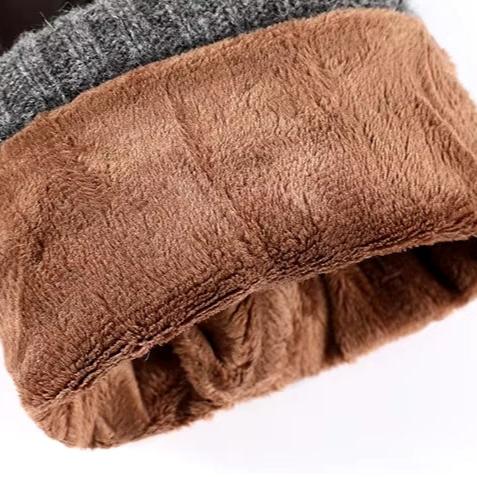 Gants en cuir et cachemire