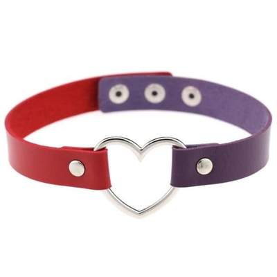 Vegan Leather Heart Collar