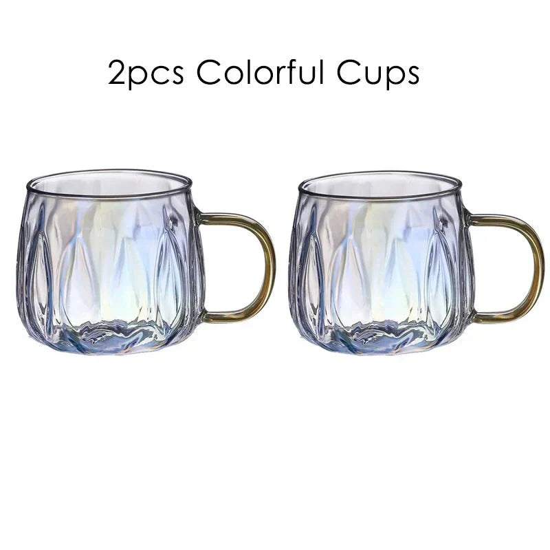 Retro Style Glass Water Jug & Matching Cups