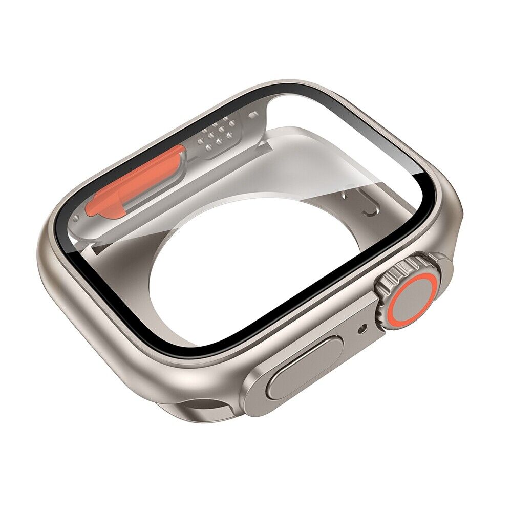 Correa de goma flúor táctica Explorer + funda ultra de metal para Apple Watch 9 8 7 6 5 4 SE